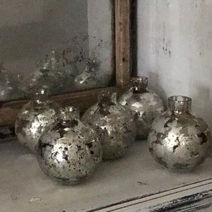 Pottery Barn Set of 5 Mercury Glass Bud Vases